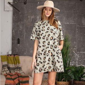 Cheetah print t shirt dress size L